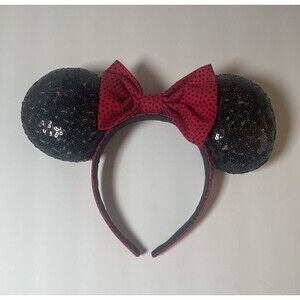 Disney Minnie Mouse Ears Headband Red Now, Sequence Black